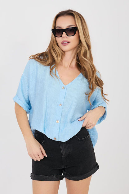   Koszula Damska Model IT-BZ-81891.49 Light Blue - Italy Moda 