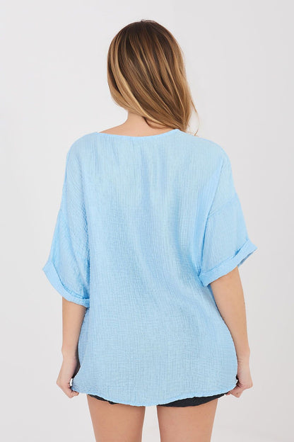   Koszula Damska Model IT-BZ-81891.49 Light Blue - Italy Moda 