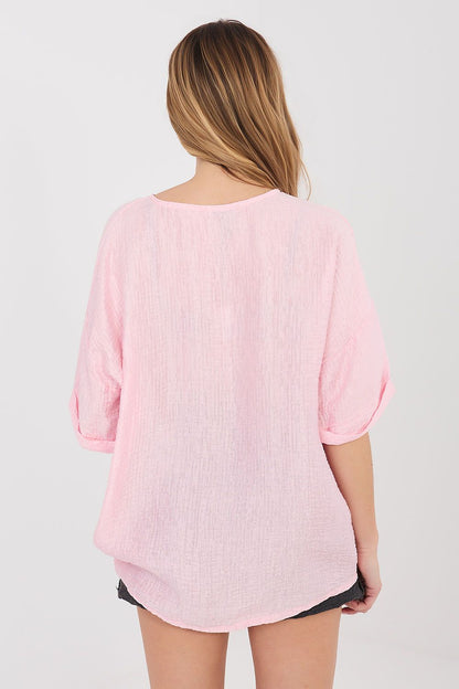   Koszula Damska Model IT-BZ-81891.49 Light Pink - Italy Moda 