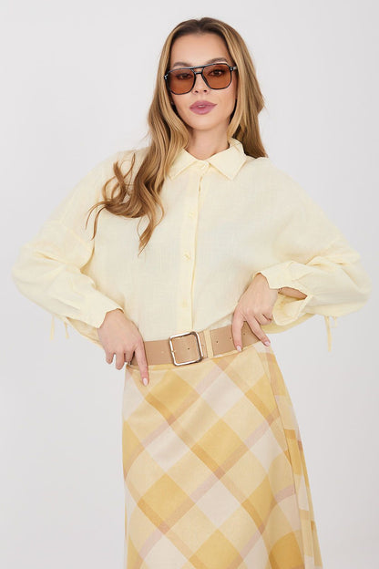   Koszula Damska Model IT-KS-3060.23 Light Yellow - Italy Moda 