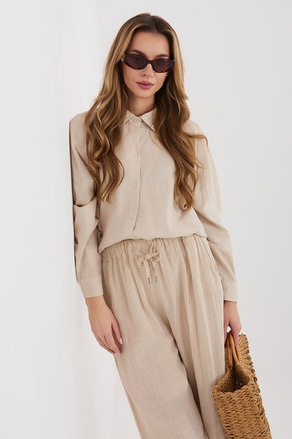   Koszula Damska Model IT-KS-3060.23 Beige - Italy Moda 