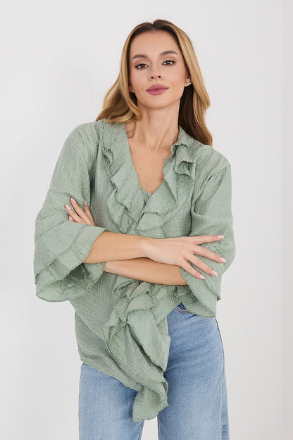   Koszula Damska Model IT-KS-81863.11P Khaki - Italy Moda 