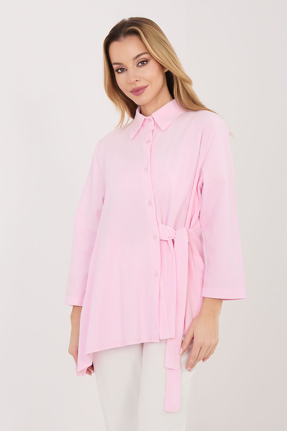   Koszula Damska Model IT-KS-FL10188.27 Light Pink - Rue Paris 