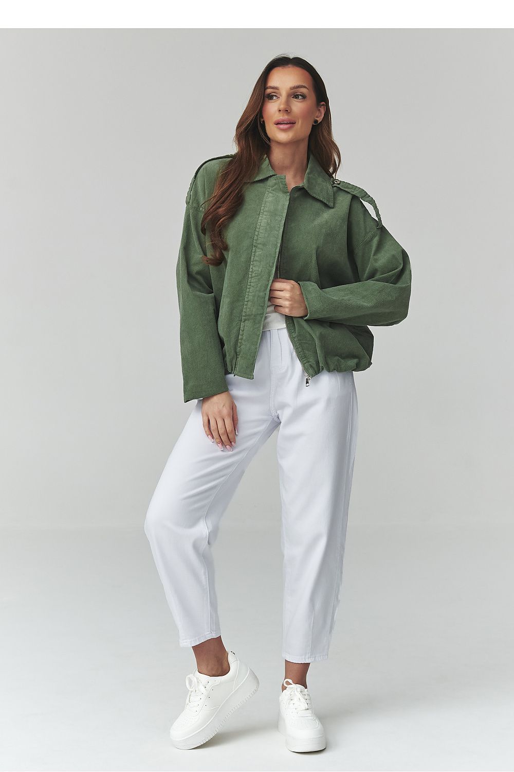   Kurtka Damska Model C48 Khaki - Makadamia 