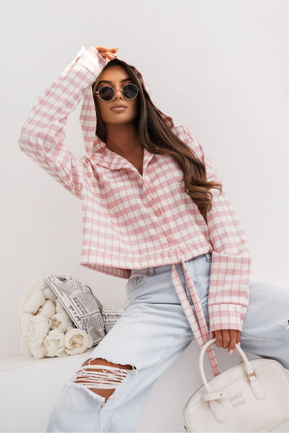   Koszula Damska Model Soho Krata 496878008 Pink/Ecru - LaBalancia 