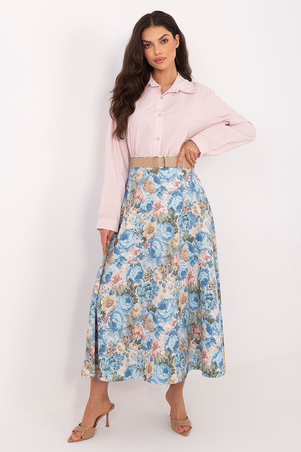  Spódnica Model IT-SD-FL9850-1.28 Light Blue - Rue Paris 
