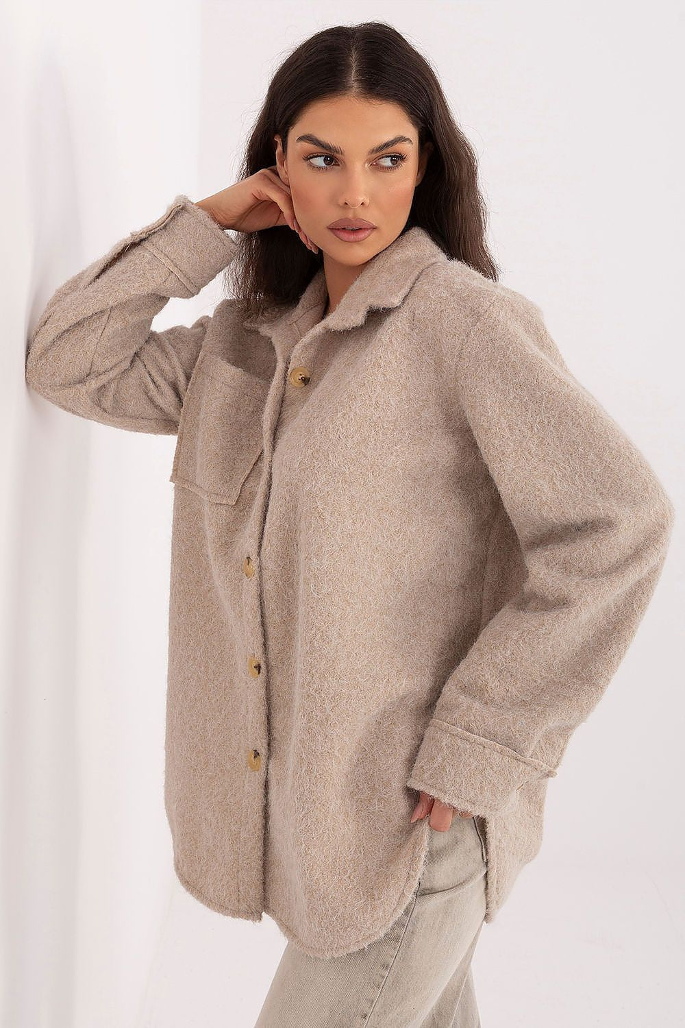   Kurtka Damska Model IT-KR-22292.01 Beige - Rue Paris 