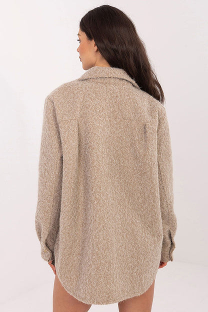   Kurtka Damska Model IT-KR-22292.85 Dark Beige - Rue Paris 