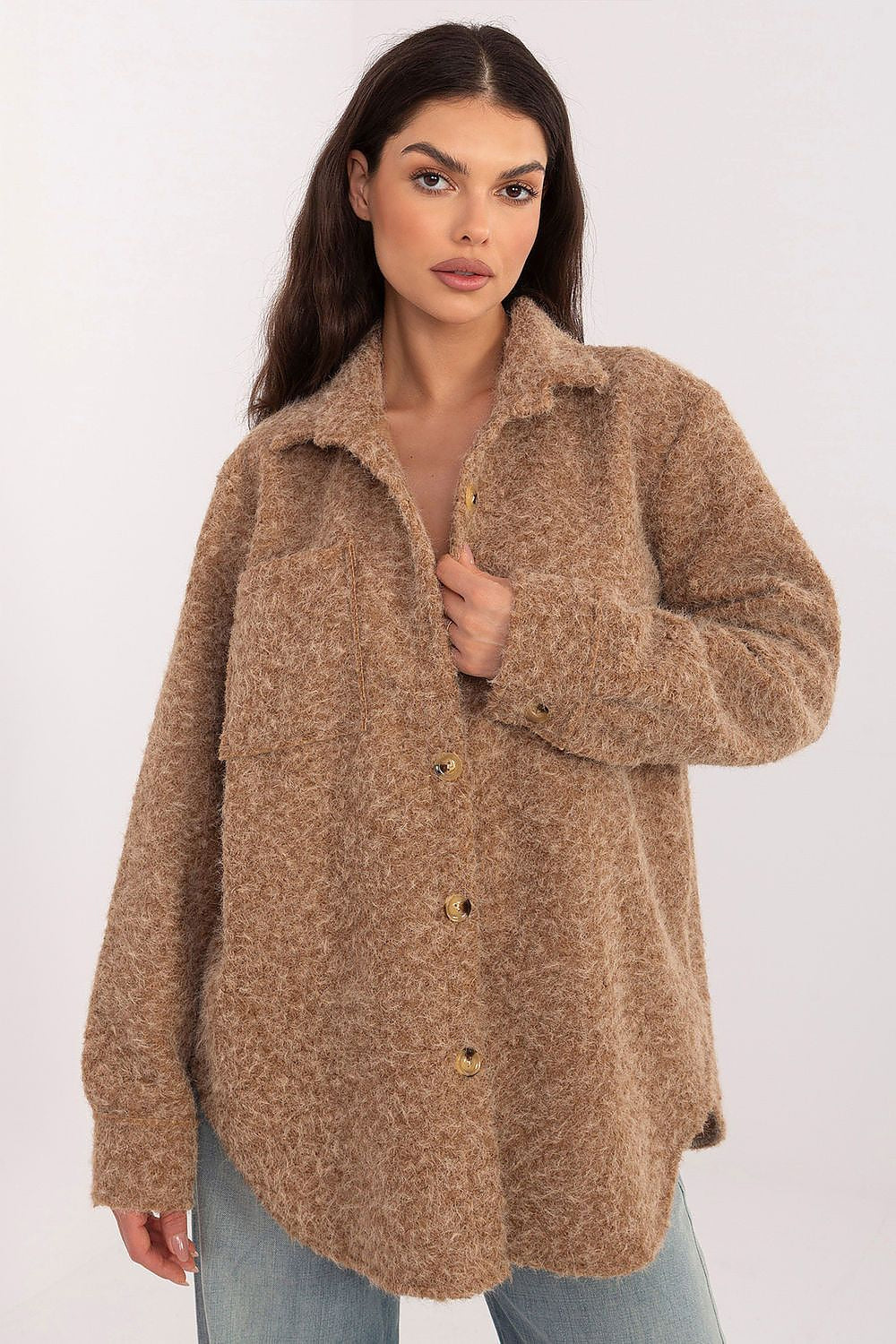   Kurtka Damska Model IT-KR-22292.00 Camel - Rue Paris 