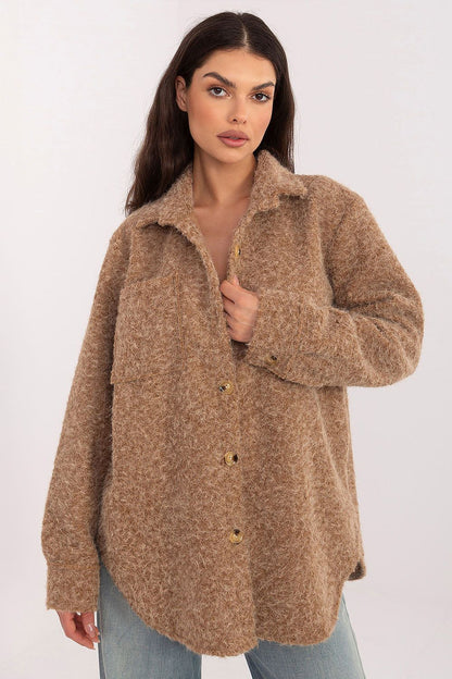   Kurtka Damska Model IT-KR-22292.00 Camel - Rue Paris 