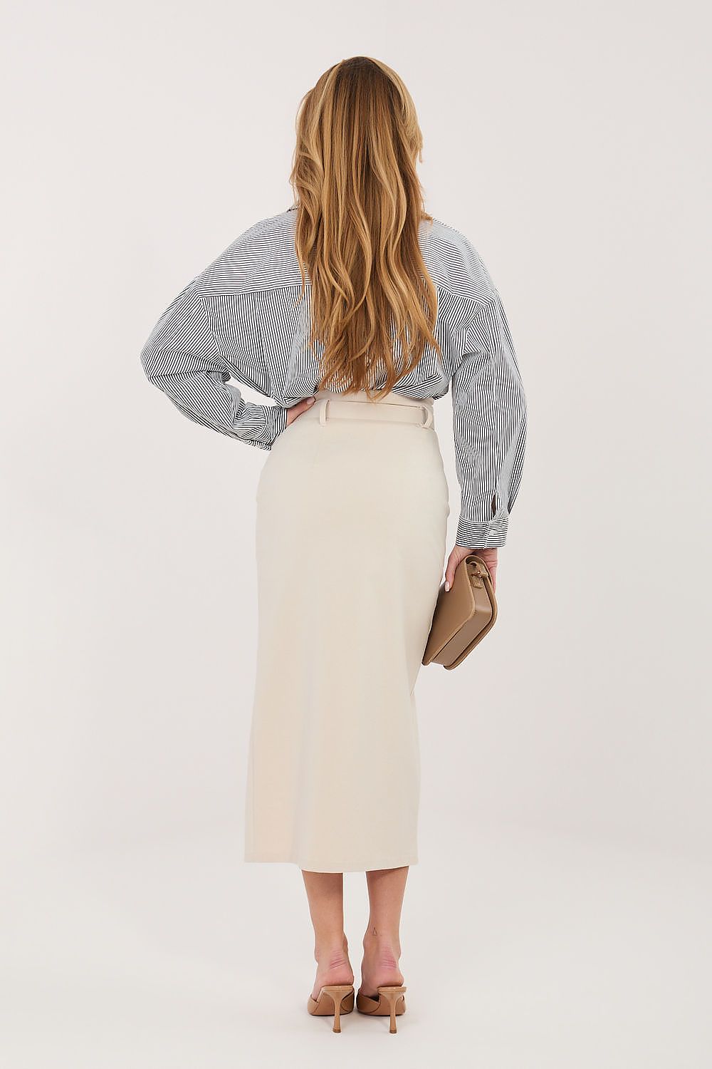  Spódnica Model IT-SD-FL7393-1.16 Light Beige - Rue Paris 
