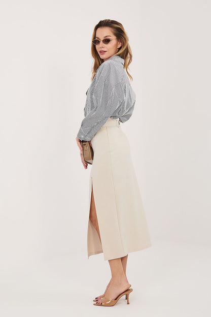  Spódnica Model IT-SD-FL7393-1.16 Light Beige - Rue Paris 