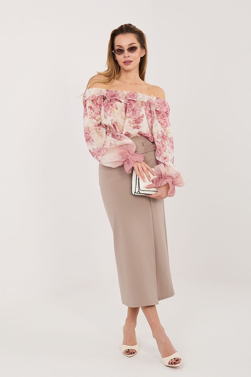 Spódnica Model IT-SD-FL7393-1.16 Dark Beige - Rue Paris 