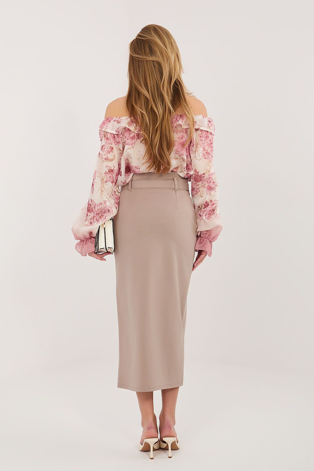  Spódnica Model IT-SD-FL7393-1.16 Dark Beige - Rue Paris 