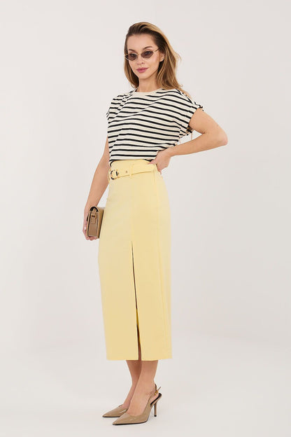  Spódnica Model IT-SD-FL7393-1.16 Light Yellow - Rue Paris 