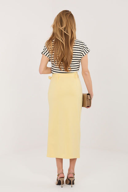  Spódnica Model IT-SD-FL7393-1.16 Light Yellow - Rue Paris 