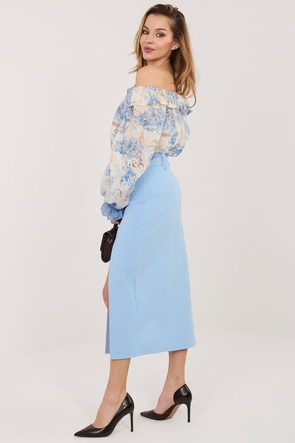  Spódnica Model IT-SD-FL7393-1.16 Light Blue - Rue Paris 
