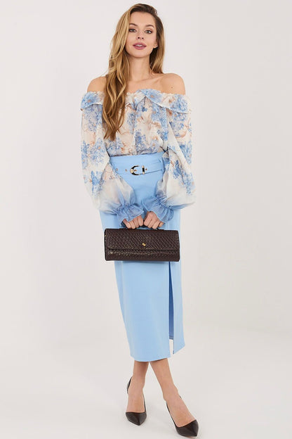  Spódnica Model IT-SD-FL7393-1.16 Light Blue - Rue Paris 