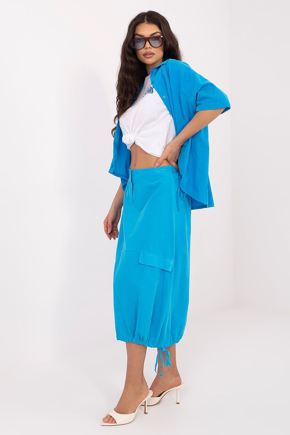  Spódnica Model IT-SD-FL10158.94 Blue - Rue Paris 