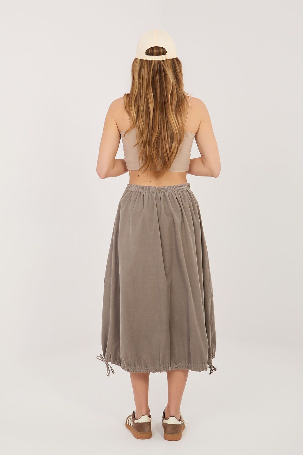 Spódnica Model IT-SD-FL10158.94 Dark Beige - Rue Paris 