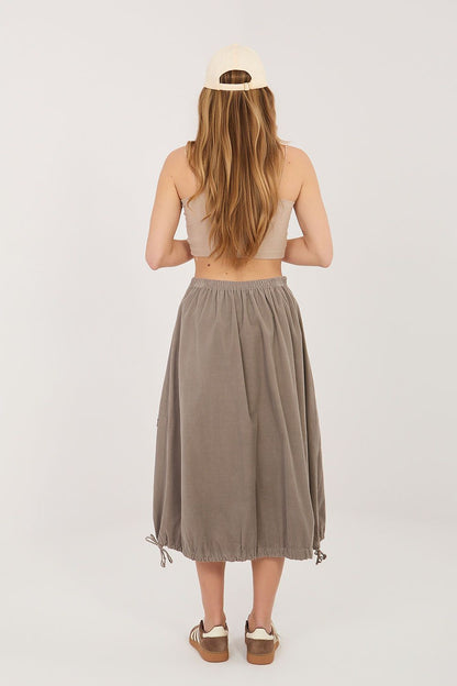  Spódnica Model IT-SD-FL10158.94 Dark Beige - Rue Paris 