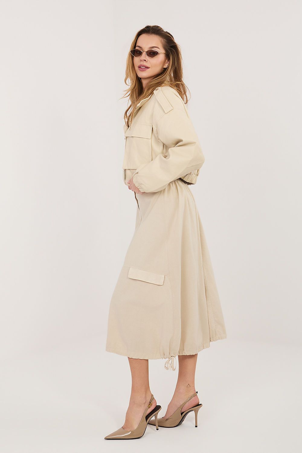  Spódnica Model IT-SD-FL10158.94 Beige - Rue Paris 