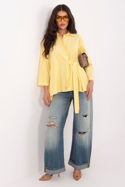   Koszula Damska Model IT-KS-FL10188.27 Light Yellow - Rue Paris 