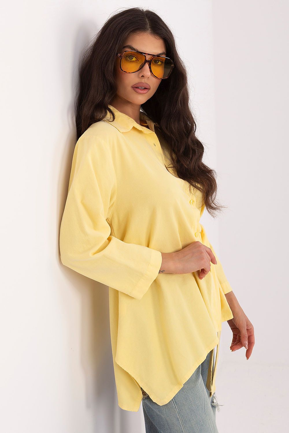   Koszula Damska Model IT-KS-FL10188.27 Light Yellow - Rue Paris 
