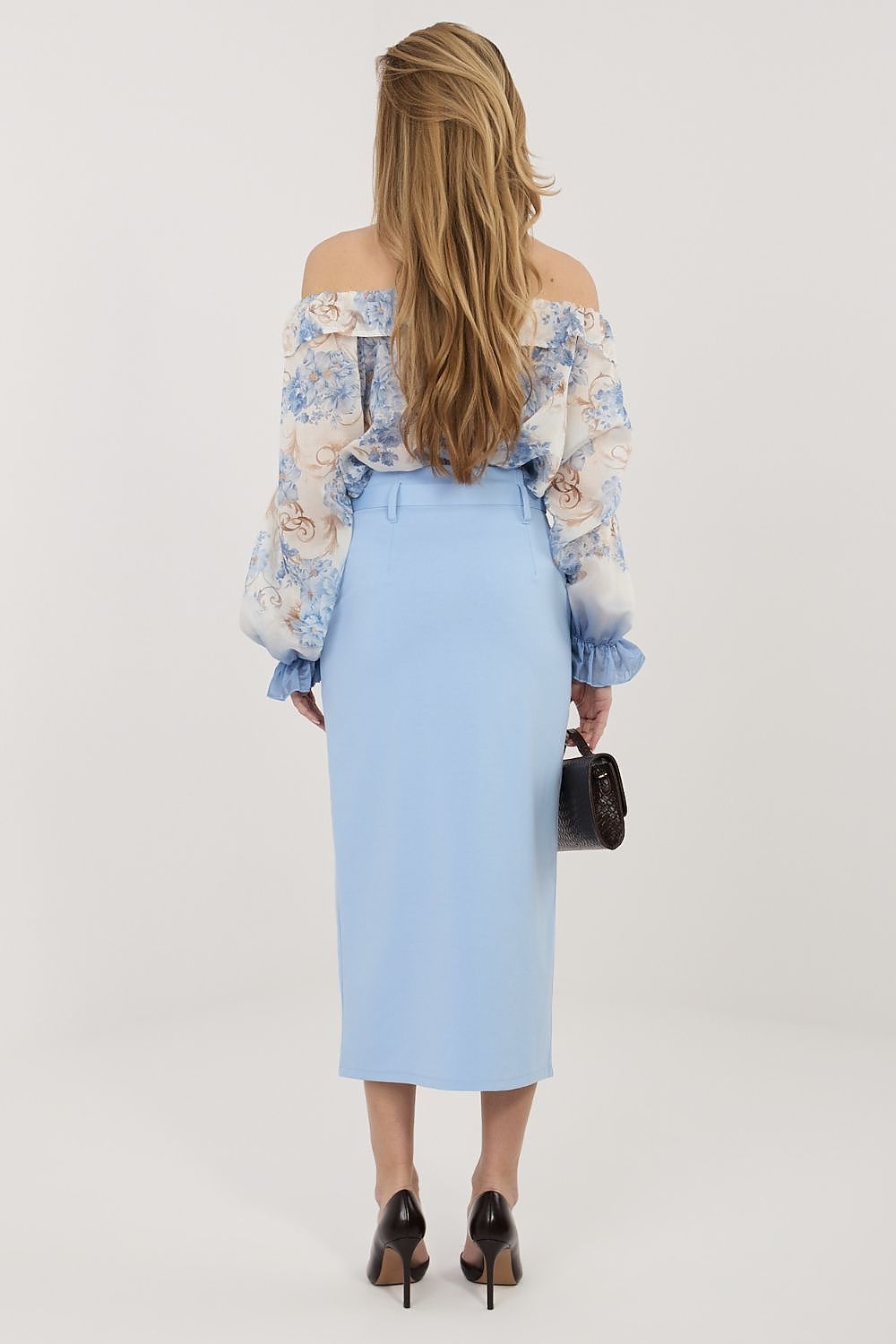 Spódnica Model IT-SD-FL7393-1.16 Light Blue - Rue Paris 