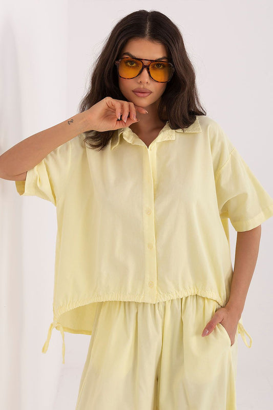   Koszula Damska Model IT-KS-FL10320.12 Light Yellow - Italy Moda 