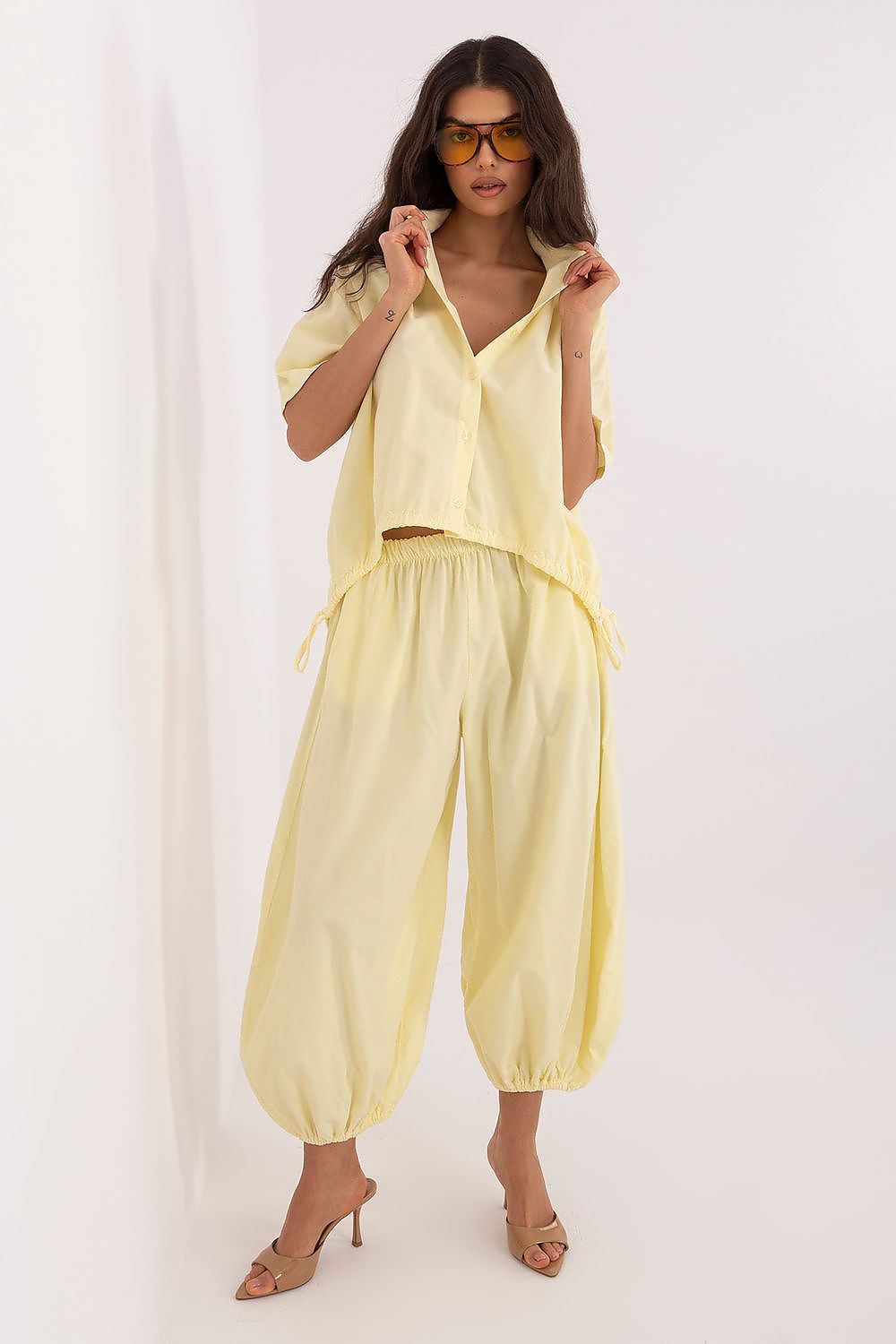   Koszula Damska Model IT-KS-FL10320.12 Light Yellow - Italy Moda 