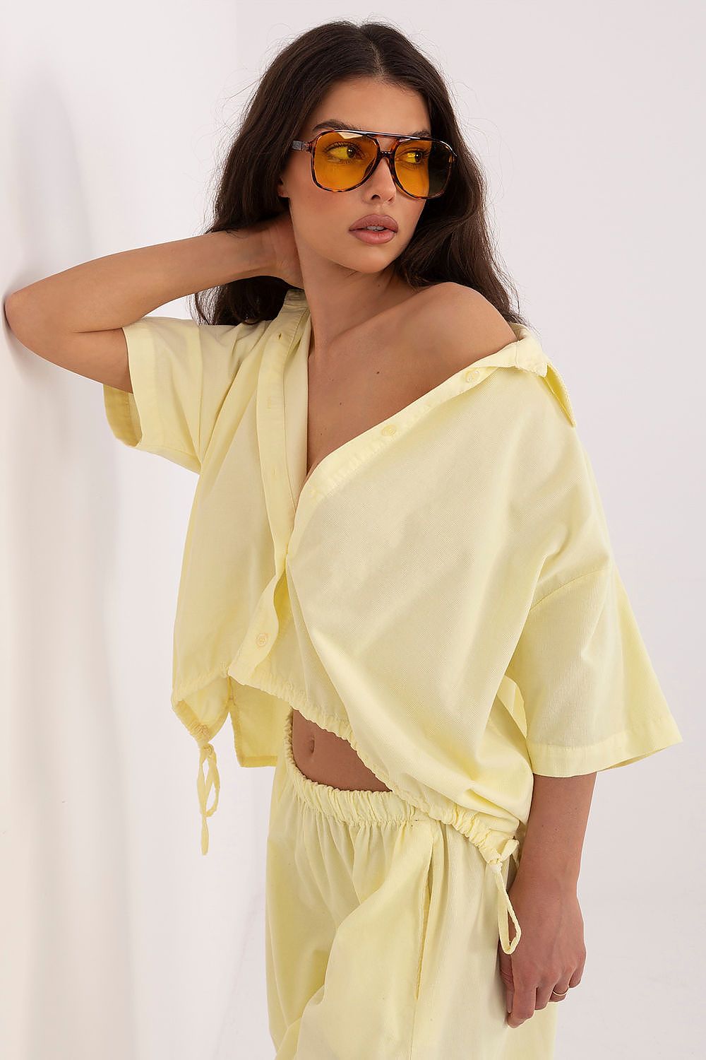   Koszula Damska Model IT-KS-FL10320.12 Light Yellow - Italy Moda 