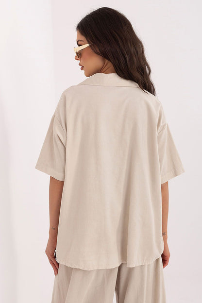   Koszula Damska Model IT-KS-FL10320.12 Beige - Italy Moda 