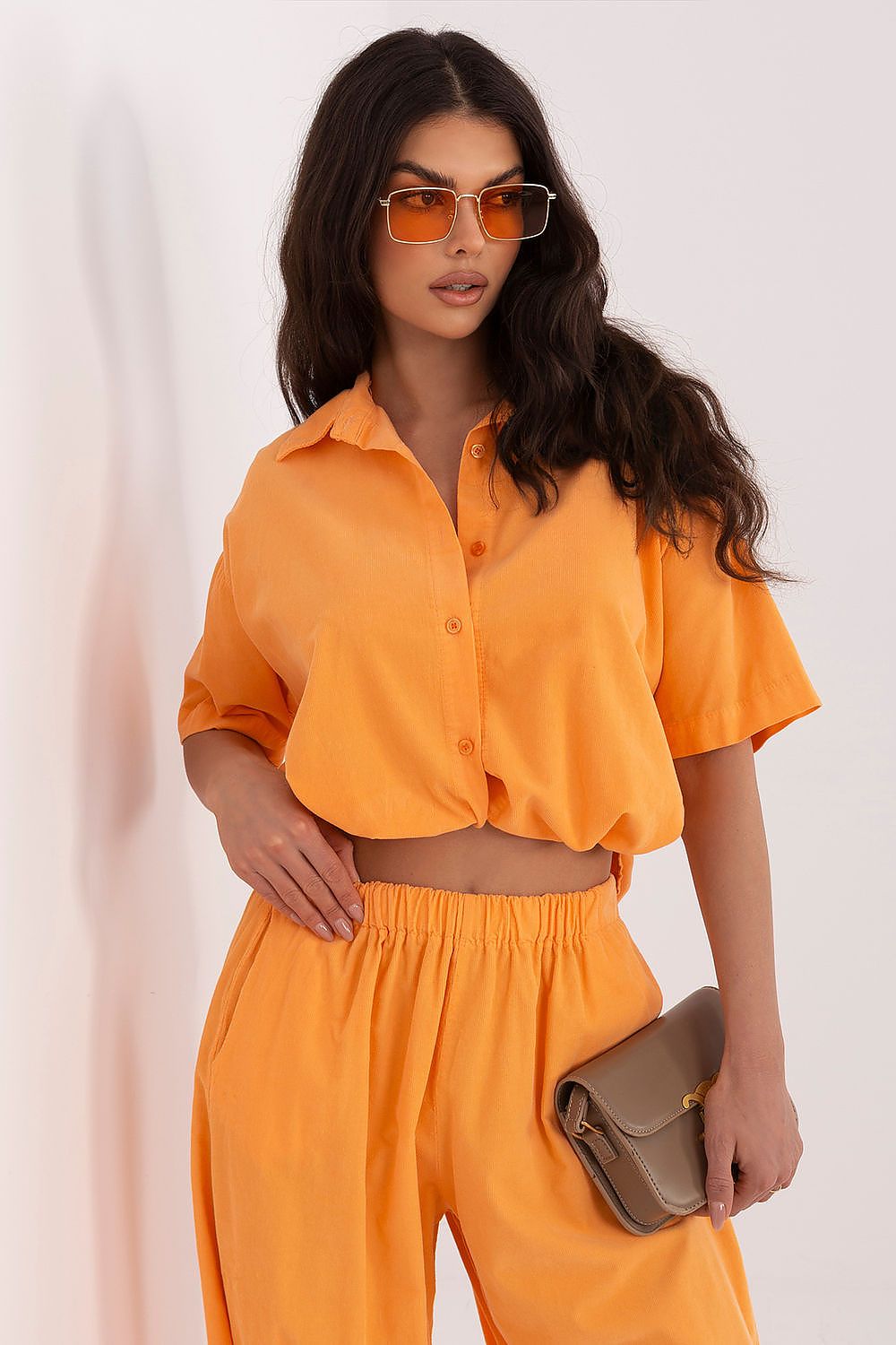   Koszula Damska Model IT-KS-FL10320.12 Light Orange - Italy Moda 