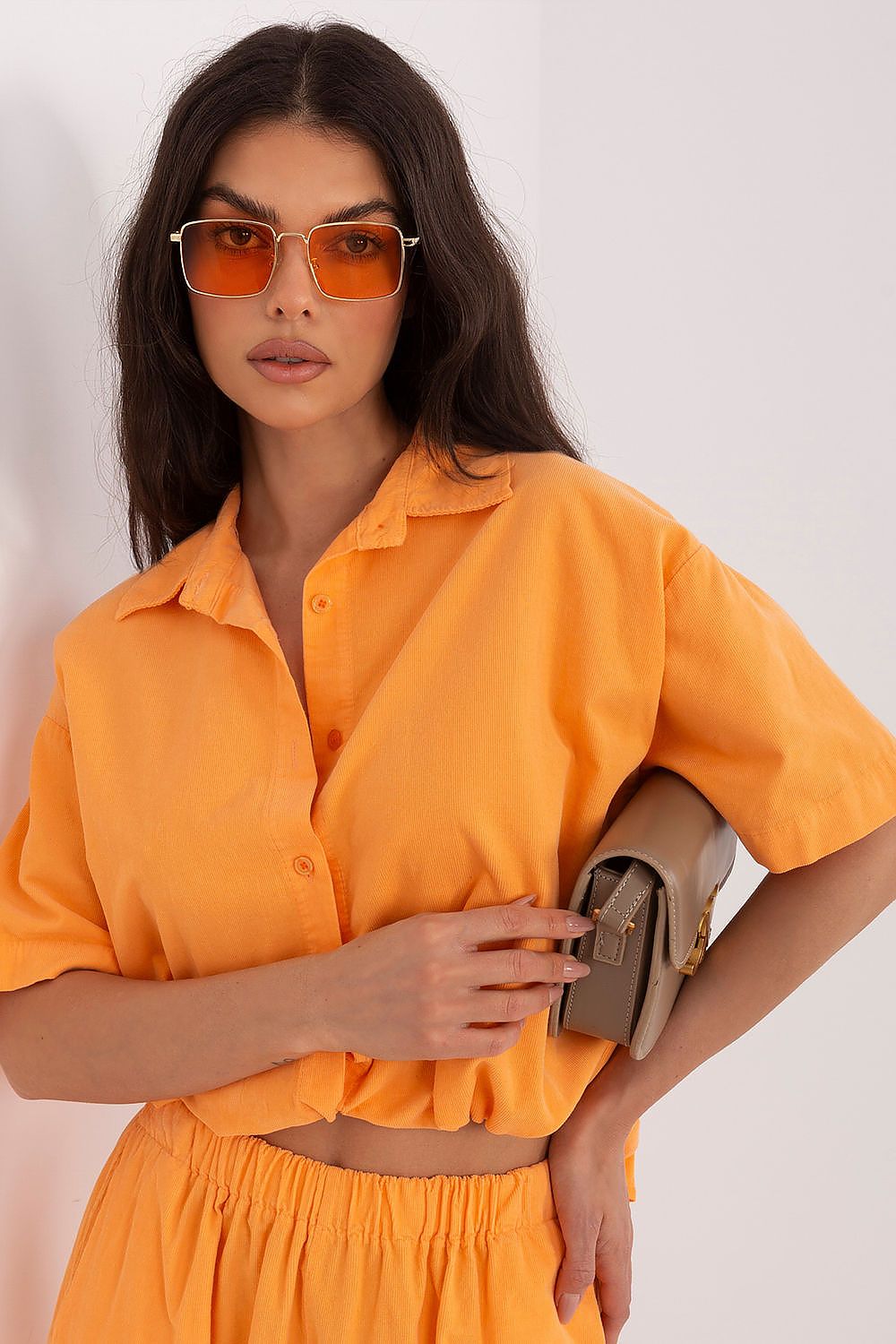   Koszula Damska Model IT-KS-FL10320.12 Light Orange - Italy Moda 