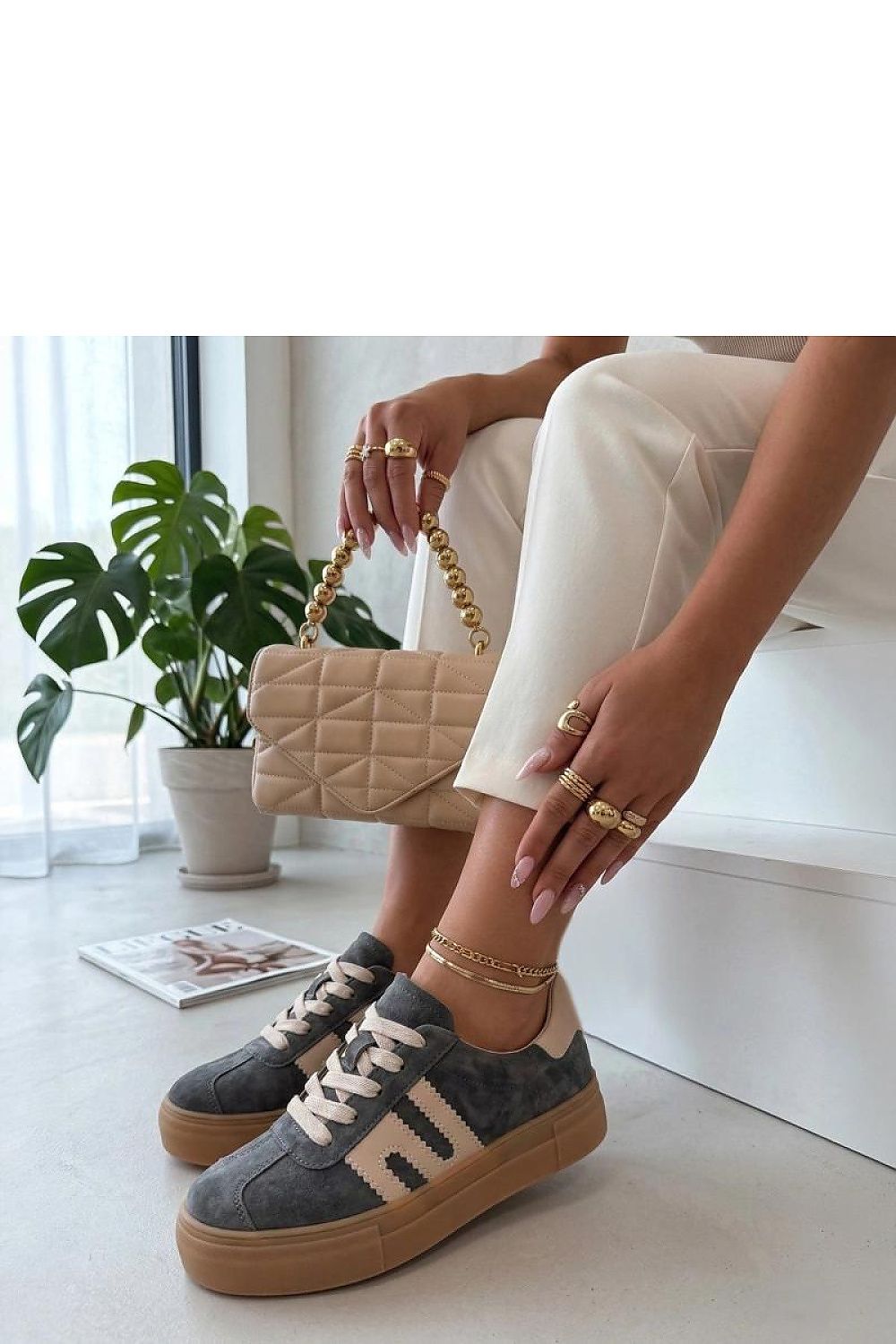   Buty Sportowe Model Filippo DP6798/26 GR BE Grey/Beige - Solea 