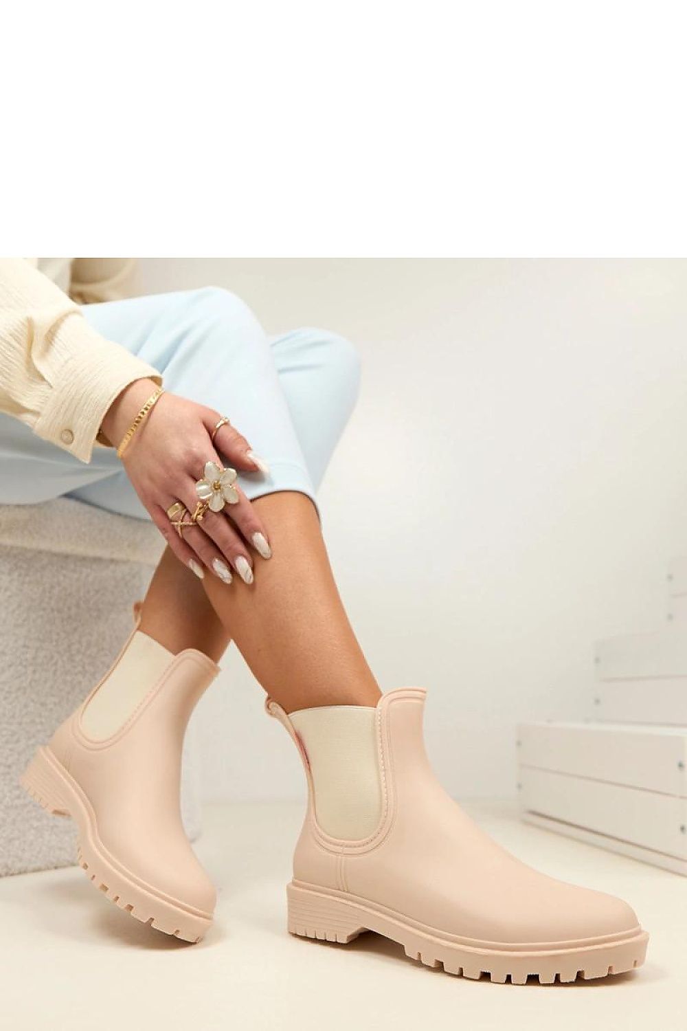   Kalosze Model Alba WH25-1 Beige - Solea 