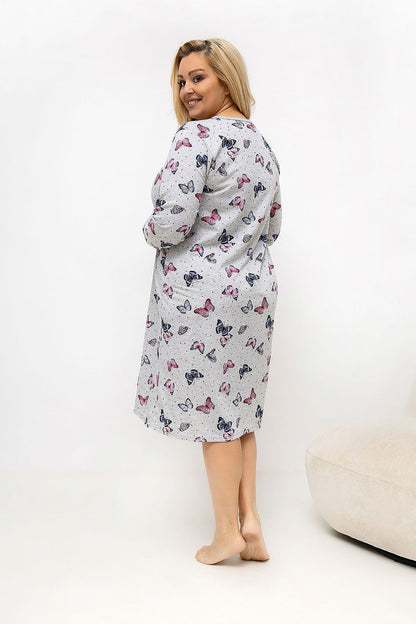   Koszula Nocna Plus Size Model DU-KN-FP-601.85 Grey - Forever Pink 