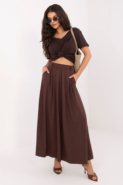  Spódnica Model RV-SD-A1240.22P Dark Brown - Relevance 