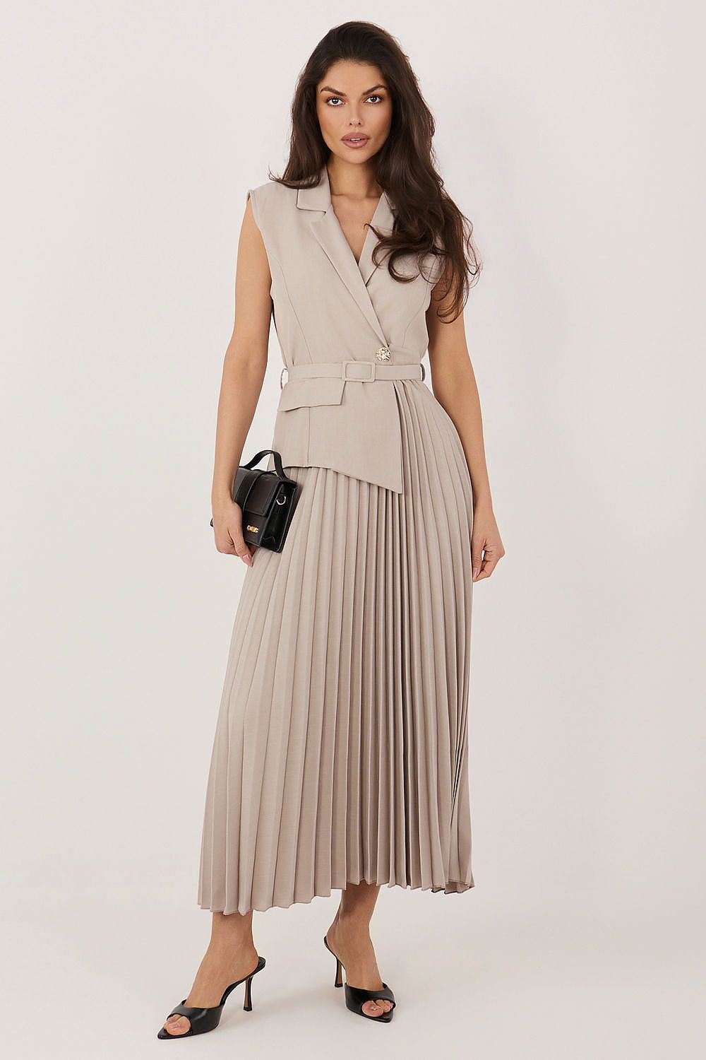  Sukienka Model IT-SK-21558.86 Dark Beige - Rue Paris 