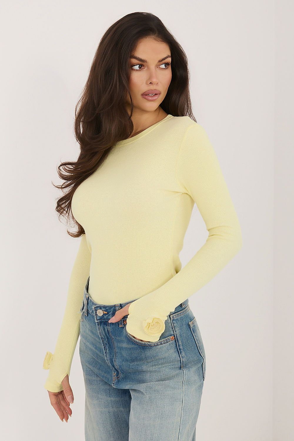   Bluzka Model RV-BZ-A1198.89 Light Yellow - Rue Paris 