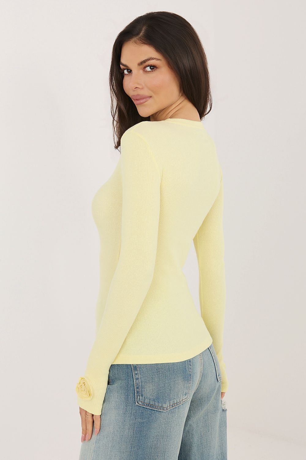   Bluzka Model RV-BZ-A1198.89 Light Yellow - Rue Paris 