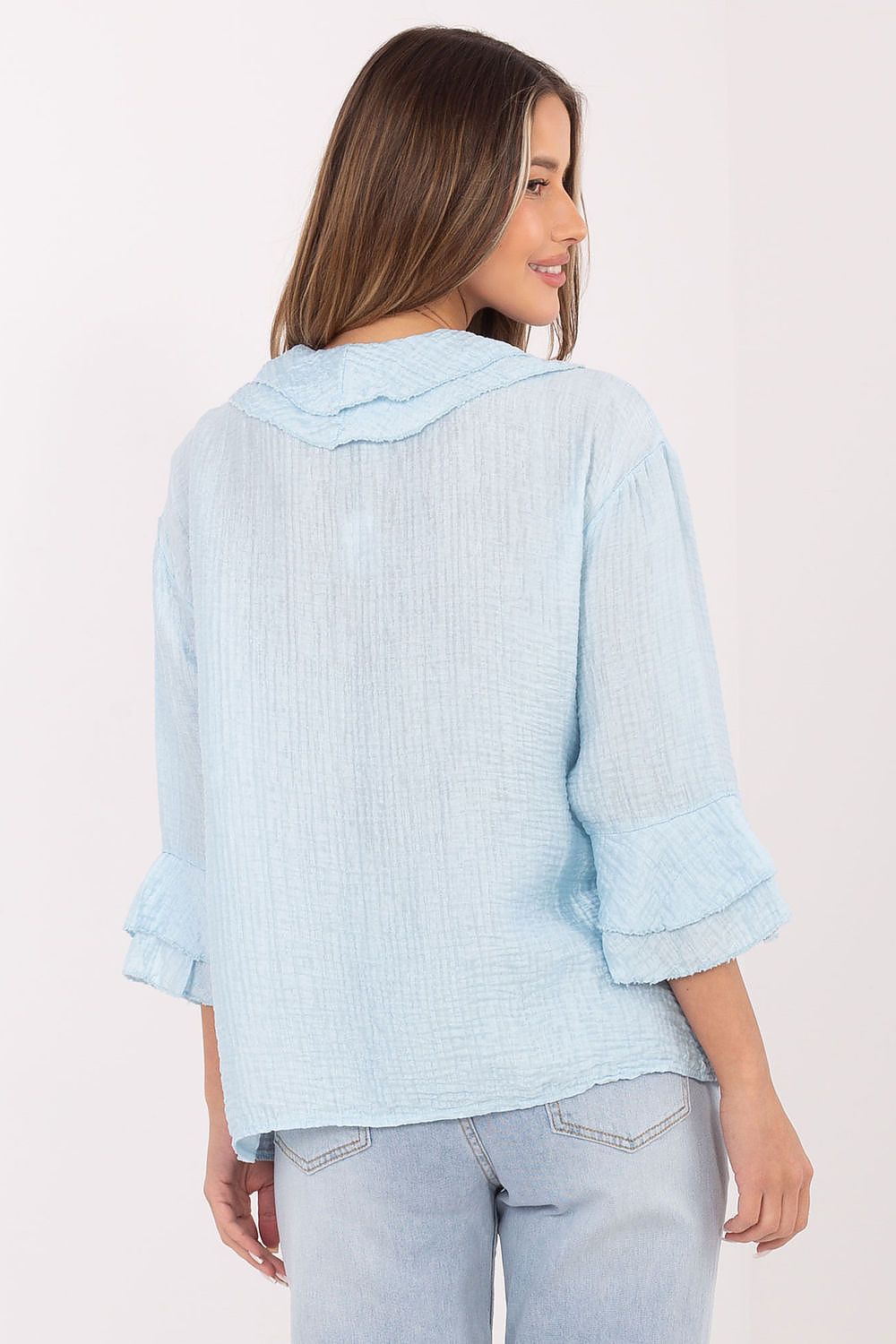   Koszula Damska Model IT-KS-81863.11P Light Blue - Italy Moda 