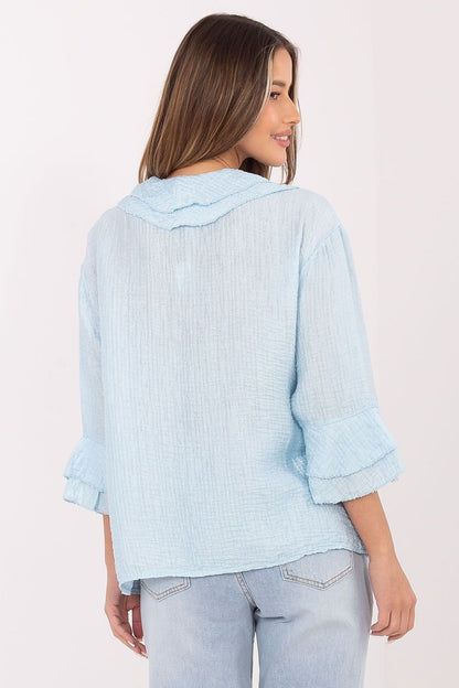   Koszula Damska Model IT-KS-81863.11P Light Blue - Italy Moda 