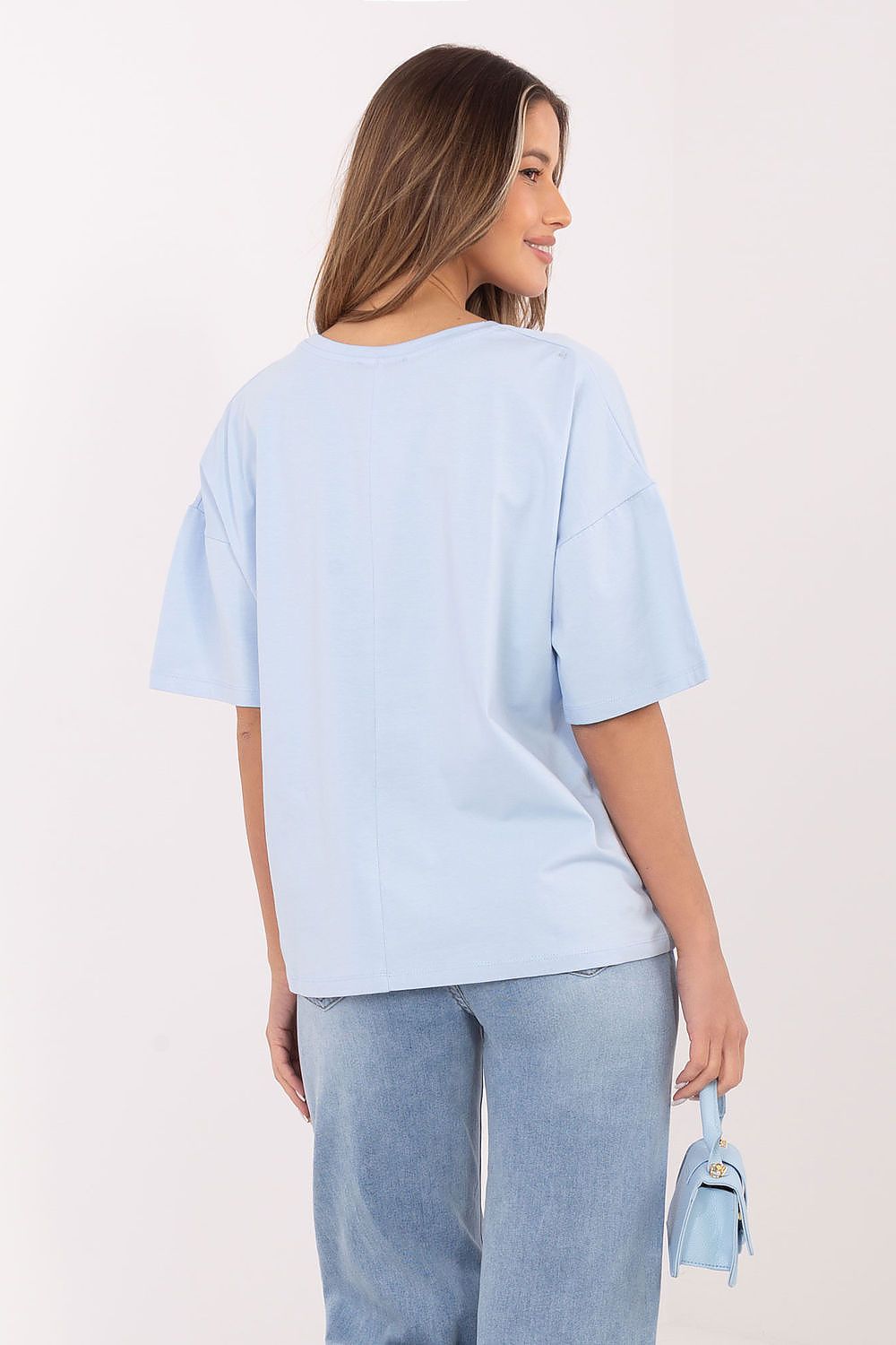   Tshirt Damski Model RV-BZ-A1230.12 Light Blue - Rue Paris 