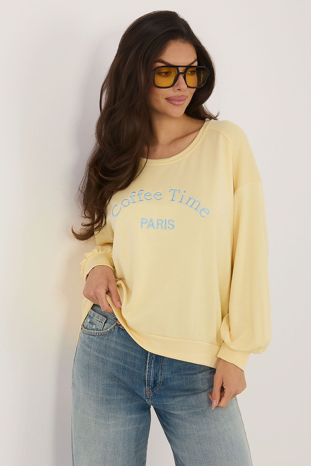   Bluza Damska Model RV-BL-A1220.11 Light Yellow - Rue Paris 