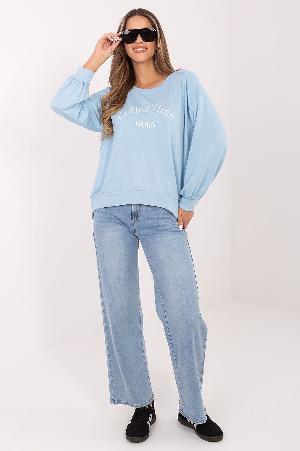   Bluza Damska Model RV-BL-A1220.11 Light Blue - Rue Paris 