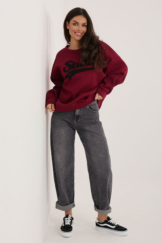  Bluza Damska Model RV-BL-A1080.47 Bordo - Rue Paris 