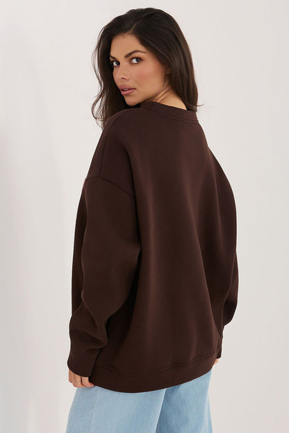   Bluza Damska Model RV-BL-A1080.21P Dark Brown - Rue Paris 