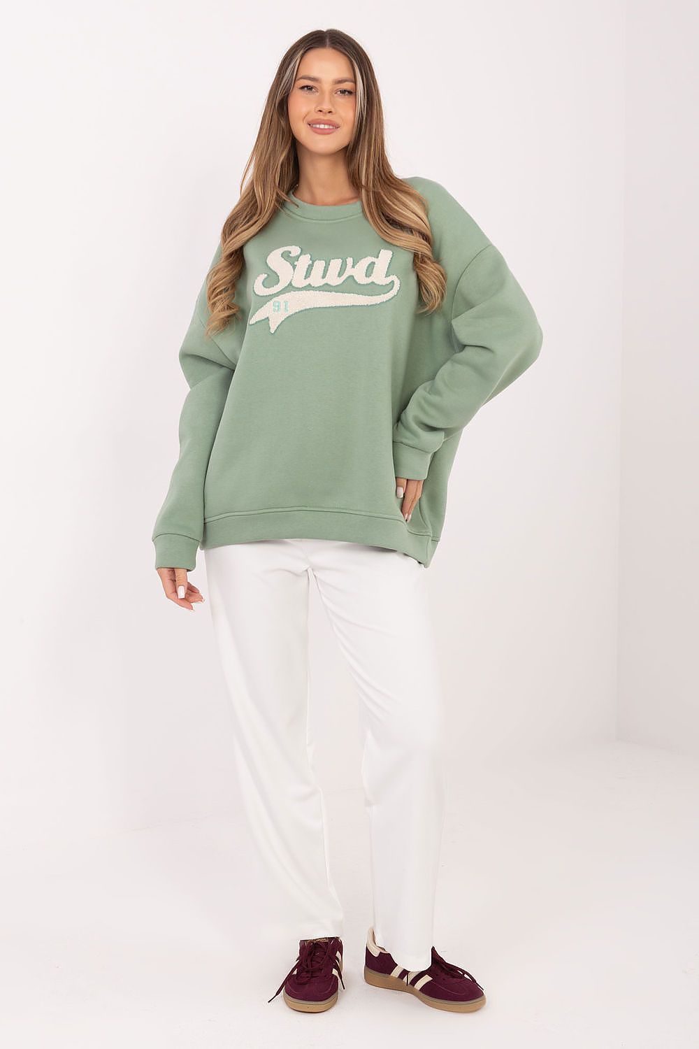   Bluza Damska Model RV-BL-A1080.21P Pistacja - Rue Paris 